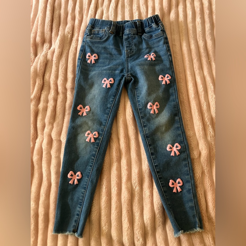 SHEIN Kids Denim Pants with bow detail 7Y